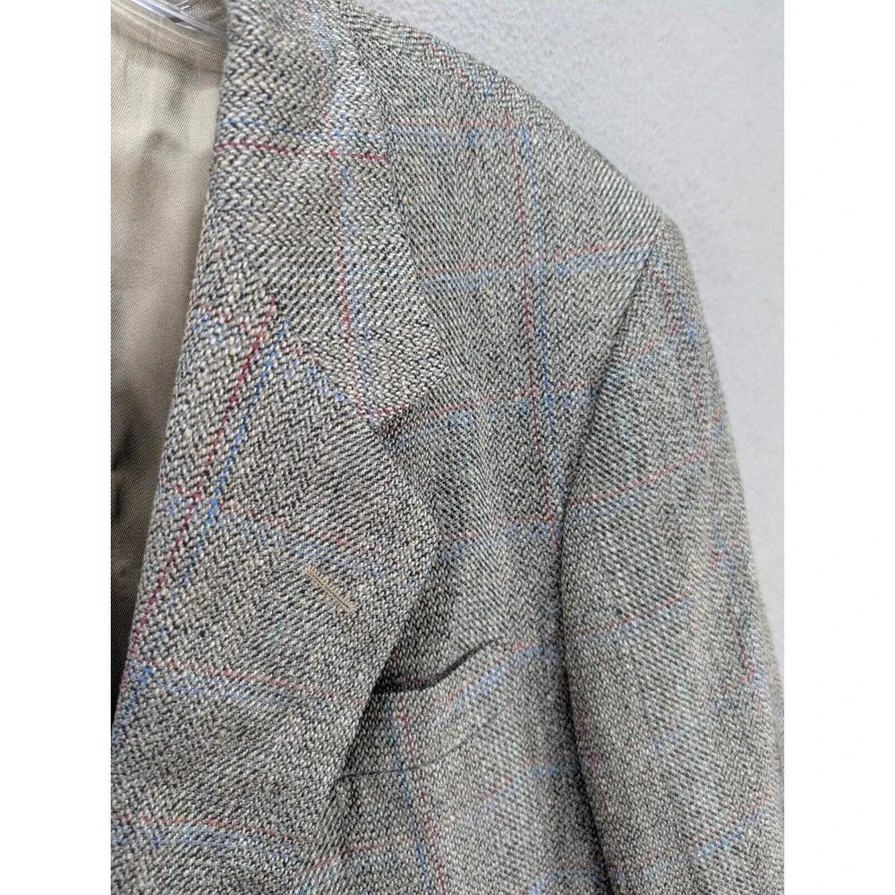 Botany 500 Houndstooth Sport Coat Men's 42R‎ Pure Silk Tweed Preppy Made in USA